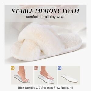 Parlovable Women's S 5/6 Off White Cream Cross Band Slide On Slippers